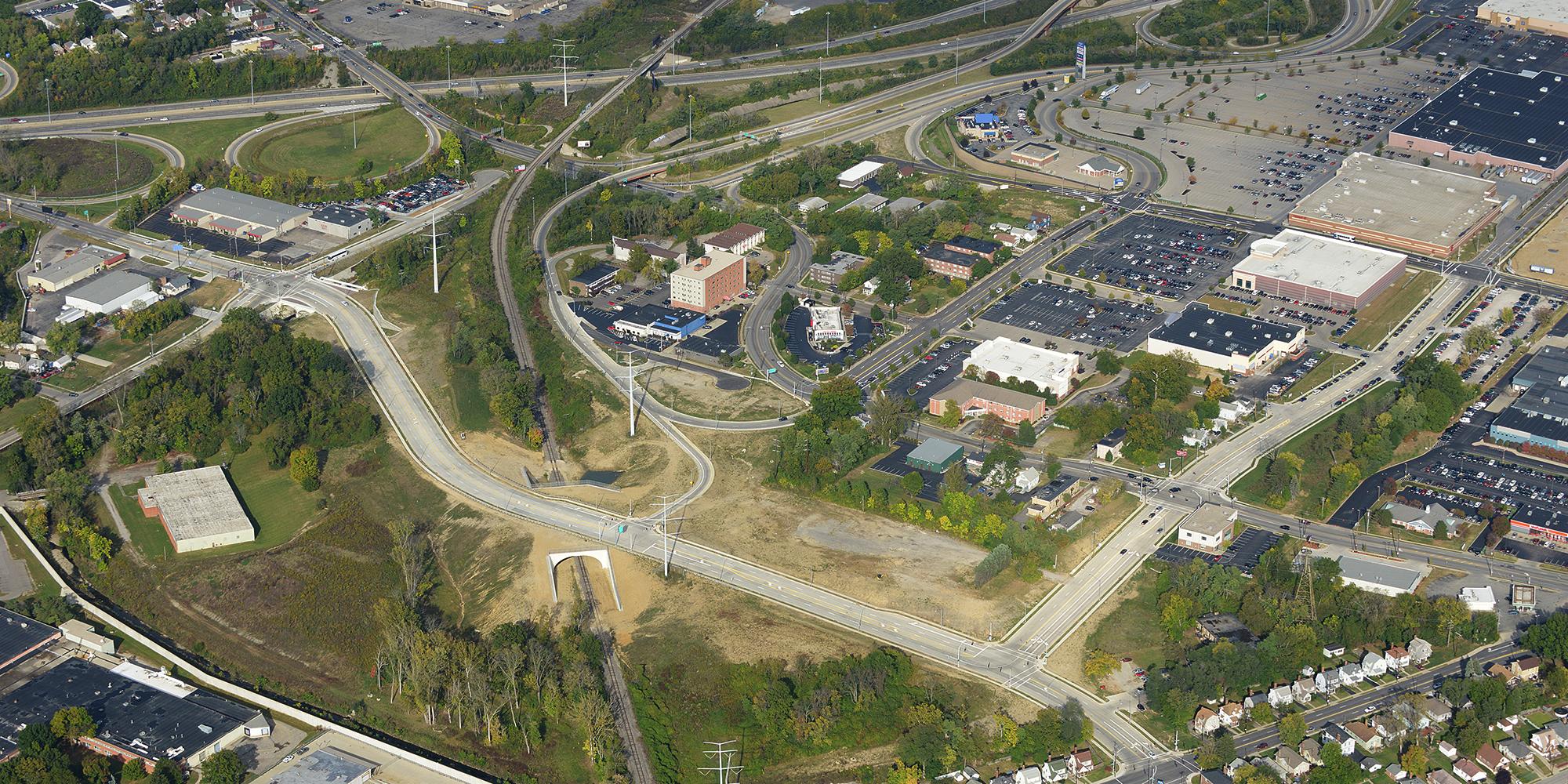 Aerial view of the Kennedy Connector under construction